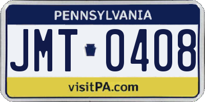 PA license plate JMT0408