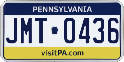 PA license plate JMT0436