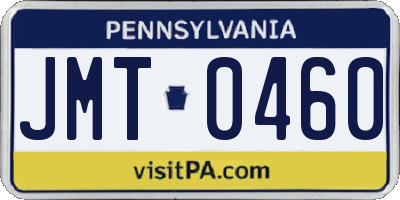 PA license plate JMT0460