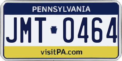 PA license plate JMT0464