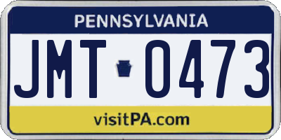 PA license plate JMT0473