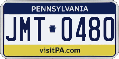 PA license plate JMT0480