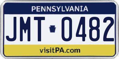 PA license plate JMT0482