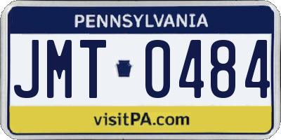 PA license plate JMT0484