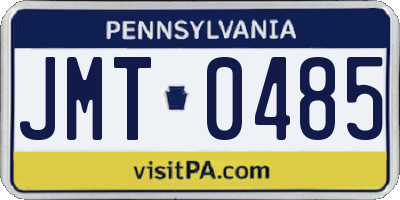 PA license plate JMT0485