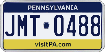 PA license plate JMT0488