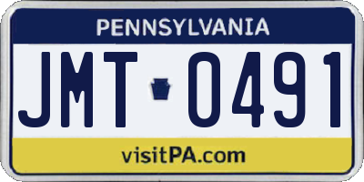 PA license plate JMT0491