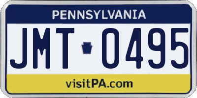 PA license plate JMT0495