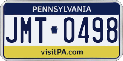 PA license plate JMT0498