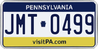 PA license plate JMT0499
