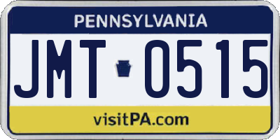 PA license plate JMT0515