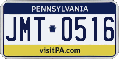 PA license plate JMT0516