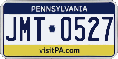 PA license plate JMT0527