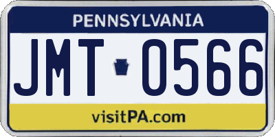 PA license plate JMT0566