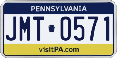 PA license plate JMT0571