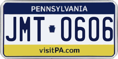 PA license plate JMT0606