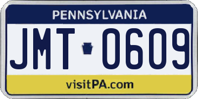 PA license plate JMT0609