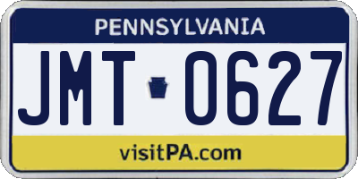 PA license plate JMT0627
