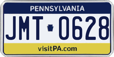 PA license plate JMT0628