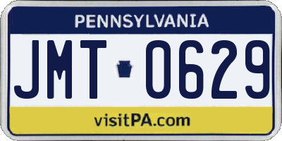 PA license plate JMT0629