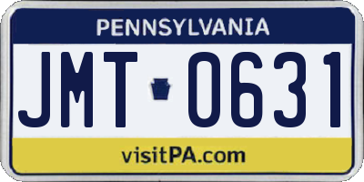 PA license plate JMT0631