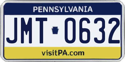 PA license plate JMT0632