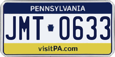 PA license plate JMT0633