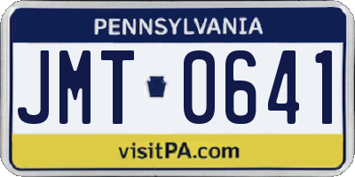 PA license plate JMT0641