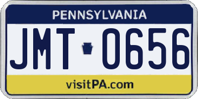 PA license plate JMT0656