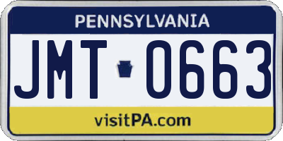 PA license plate JMT0663