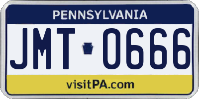 PA license plate JMT0666