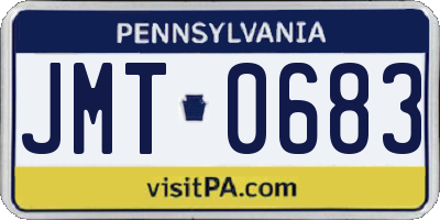 PA license plate JMT0683