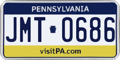 PA license plate JMT0686