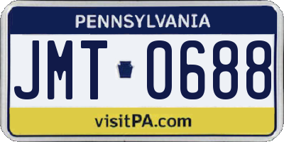 PA license plate JMT0688