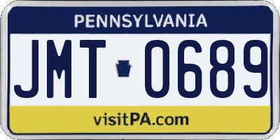 PA license plate JMT0689