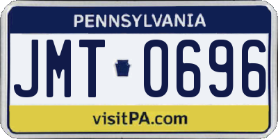 PA license plate JMT0696