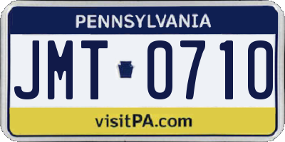PA license plate JMT0710