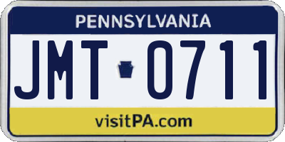 PA license plate JMT0711