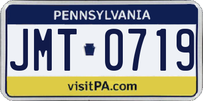 PA license plate JMT0719