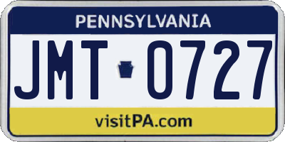 PA license plate JMT0727