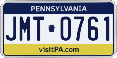 PA license plate JMT0761