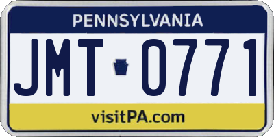 PA license plate JMT0771
