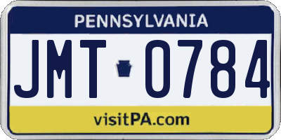 PA license plate JMT0784