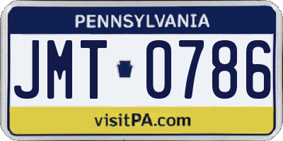 PA license plate JMT0786