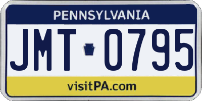 PA license plate JMT0795