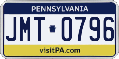 PA license plate JMT0796