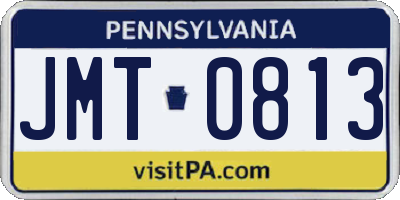 PA license plate JMT0813