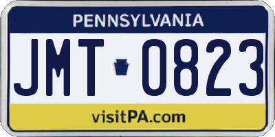 PA license plate JMT0823