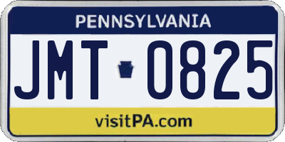 PA license plate JMT0825