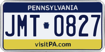 PA license plate JMT0827
